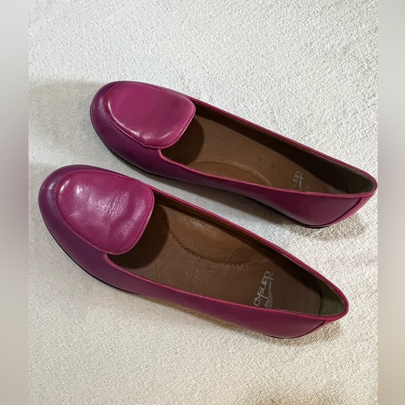 Dansko Nastacia Nappa Leather Loafers in Pink/purple worn once size 38 - Picture 3 of 8
